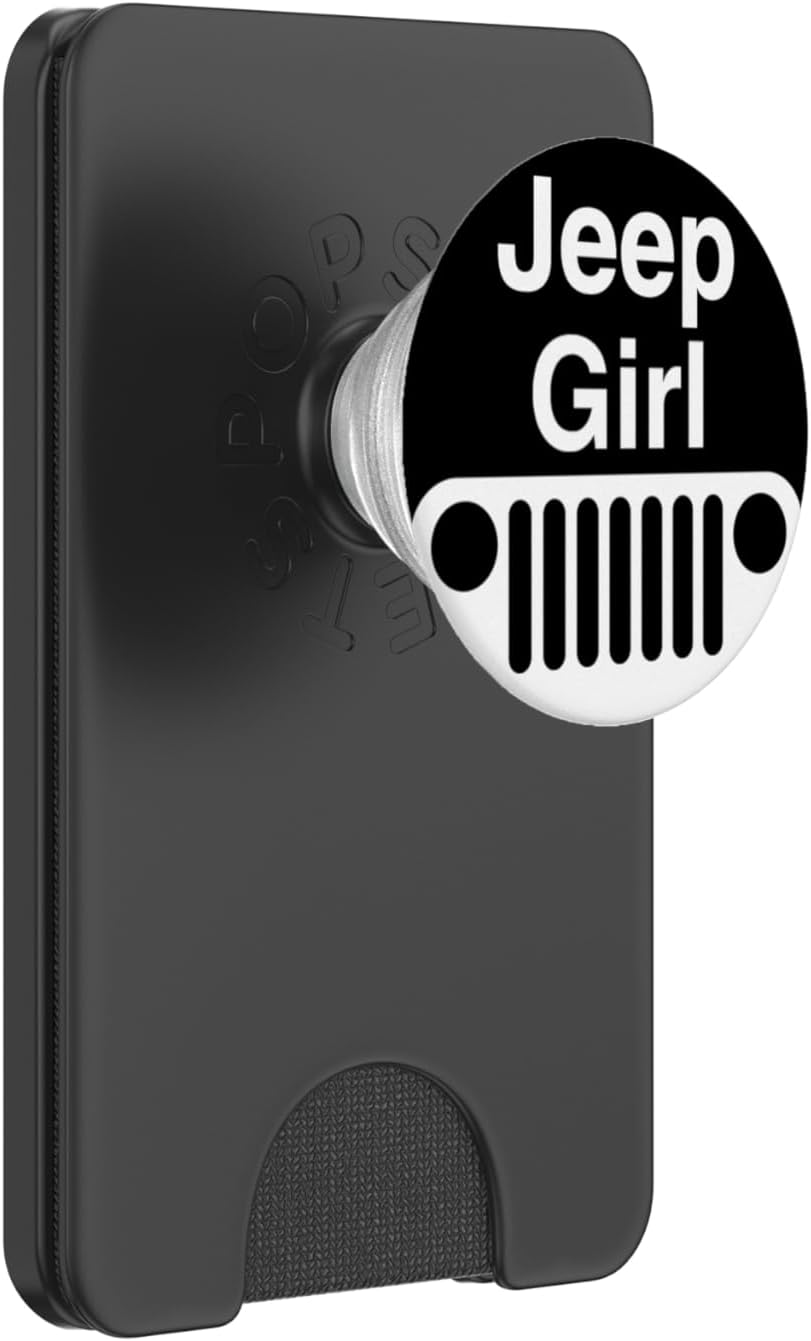 Off Road Driving SUV Car Truck Tractor Girl White Black PopSockets PopWallet for MagSafe