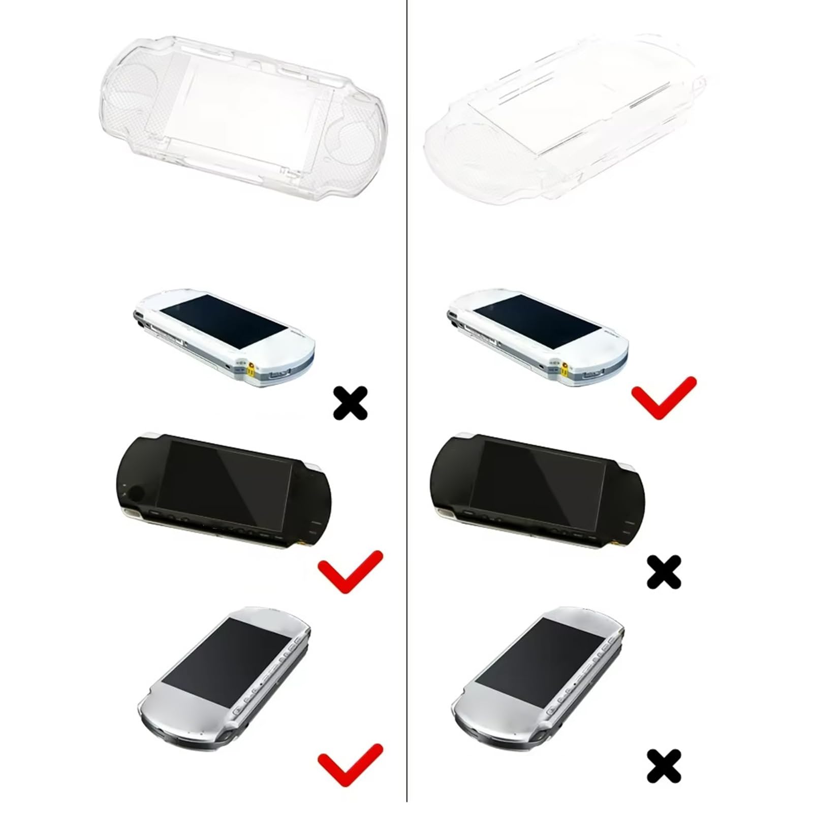 Montesy Clear Protective Case Housing for PSP1000/PSP2000 Full Coverage Shell Scratch Resistant Enhances Durability