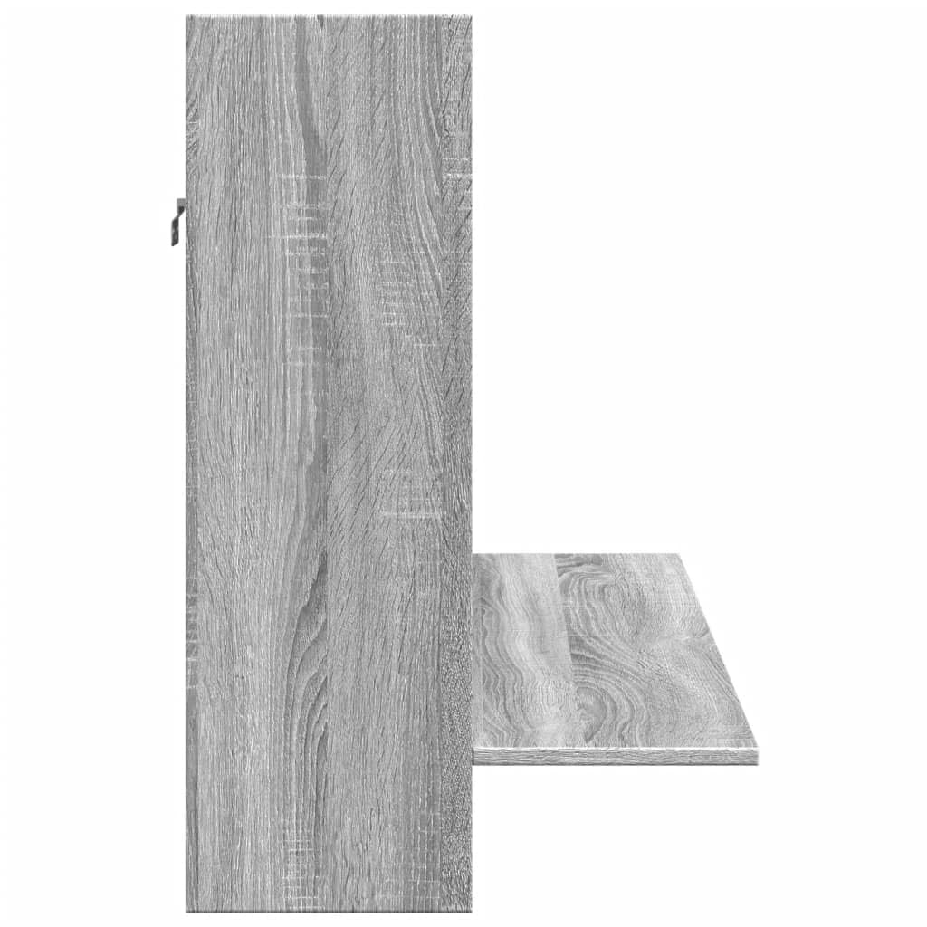 Scrivania a Parete Grigio Sonoma 105x48x75 cm Porta PC Sospeso | Mobile salvaspazio da studio o camera con sei scomparti laterali e ripiano per organizzare libri e piccoli oggetti.