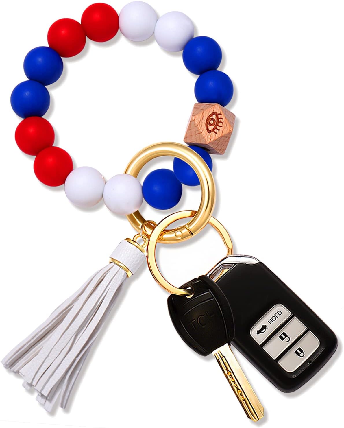 Porte-clés Bracelet Silicone Perlé - Porte-clés Portable Pour Maison Et Voiture - Neuf