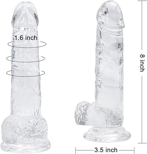 Miniatura 5 de Consolador realista de 8 pulgadas juguete sexual suave y realista para adultos con ventosa fuerte para jugar con manos libres material seguro para