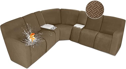 Miniatura 17 de ALIECOM Fundas 100% impermeables para sofá seccional reclinable en forma de L, funda elástica para sofá seccional reclinable de esquina, protector