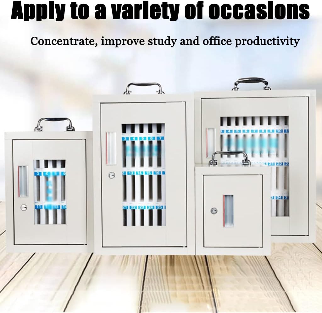 Cell Phones Storage Cabinet, with Handle Storage Locker Box, Aluminum Alloy Clear Box,for Office Classroom (Size : 32)