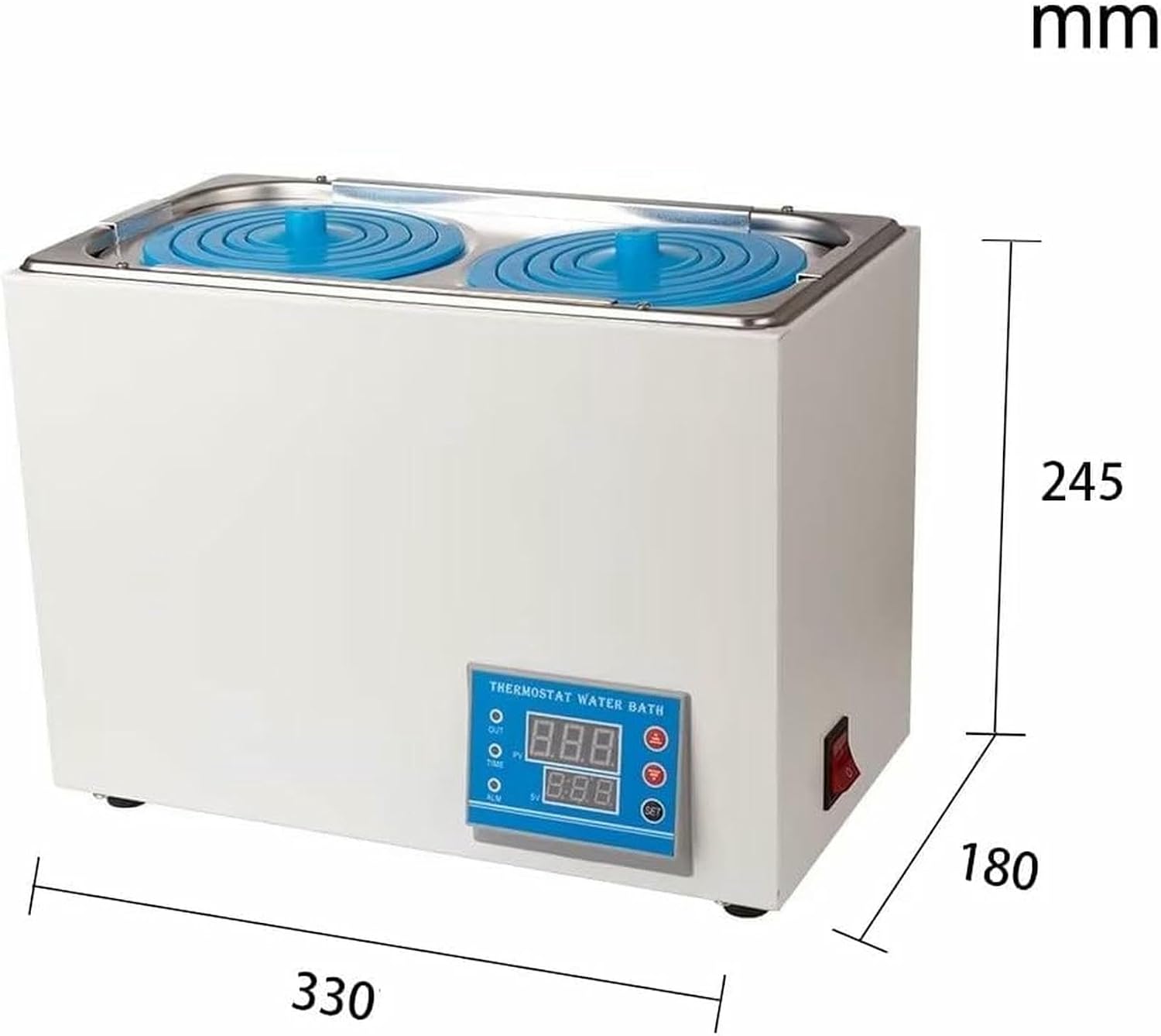 600W Scientific Digital Thermostatic Lab Water Bath, Electric Water Bath Heater,6.86 L Stainless Steel Liner,100℃ Heating Laboratory Water Bath Supplies