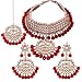 Produktbild Aheli Bollywood traditionelle ethnische Hochzeit Halskette Ohrring mit Maang Tikka Set indischen Schmuck für Frauen Mädchen