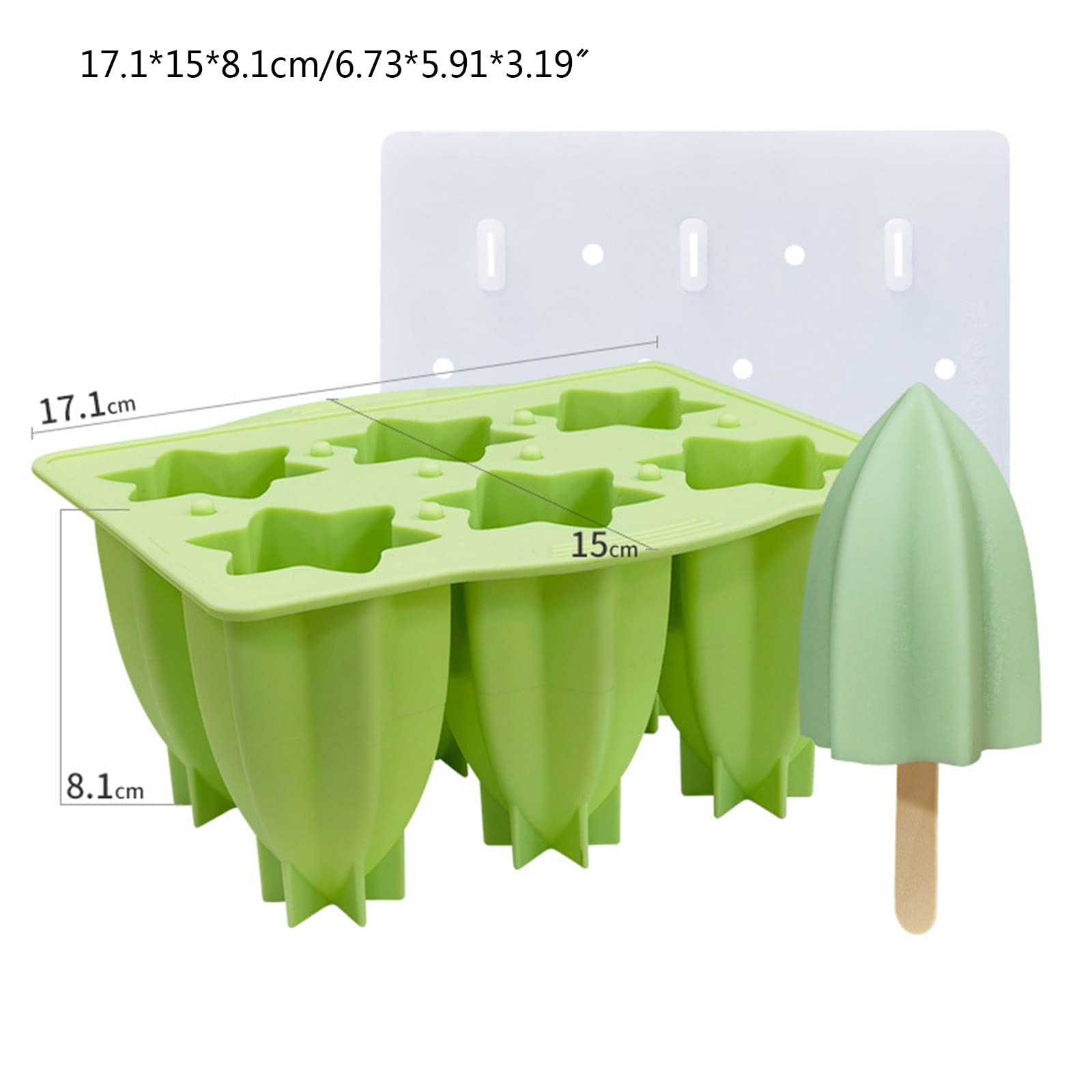 Moldes para helado, Molde de silicona for helado con tapa, molde gelatina forma carambola, for postre, reutilizable for hacer paletas(White)