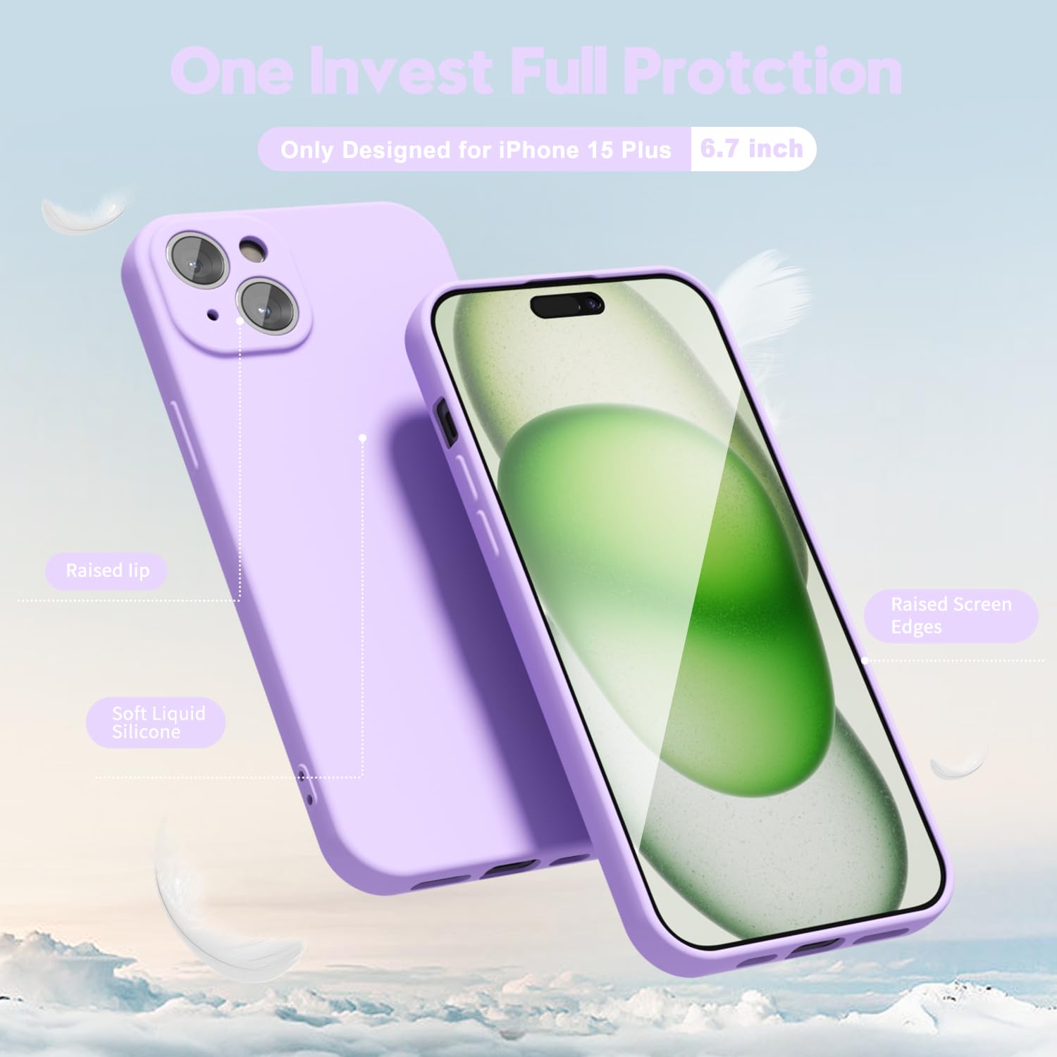 oakxco for iPhone 16 Pro Max Case Liquid Silicone, Soft Rubber Gel Elegant Aesthetic Basic Simple Cover, Cute Thin Slim TPU Matte Solid Color Plain Smooth Case for Women Girl, Light Pink — view 872