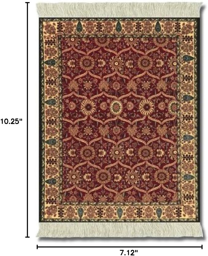 Lextra (Shah Jahan), Mouse Rug, Burgundy/Tan/Black/Light Blue, 10.25 x 7.125 Inches, One (MSJ-1)