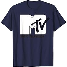 White Fill with Black Ink MTV Logo T-Shirt
