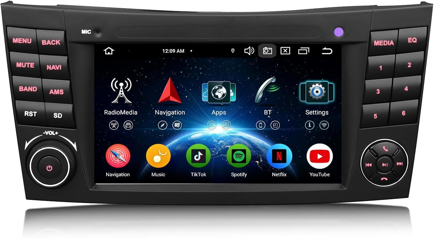 Erisin 8-Core Android 16 4GB+64GB Radio Coche Bluetooth con 2 DIN 7 Pulgadas Pantalla táctil para Mercedes-Benz Clase E W211 Clase CLS W219 GPS Navegación CarPlay Android Auto IPS WiFi 4G DSP Canbus