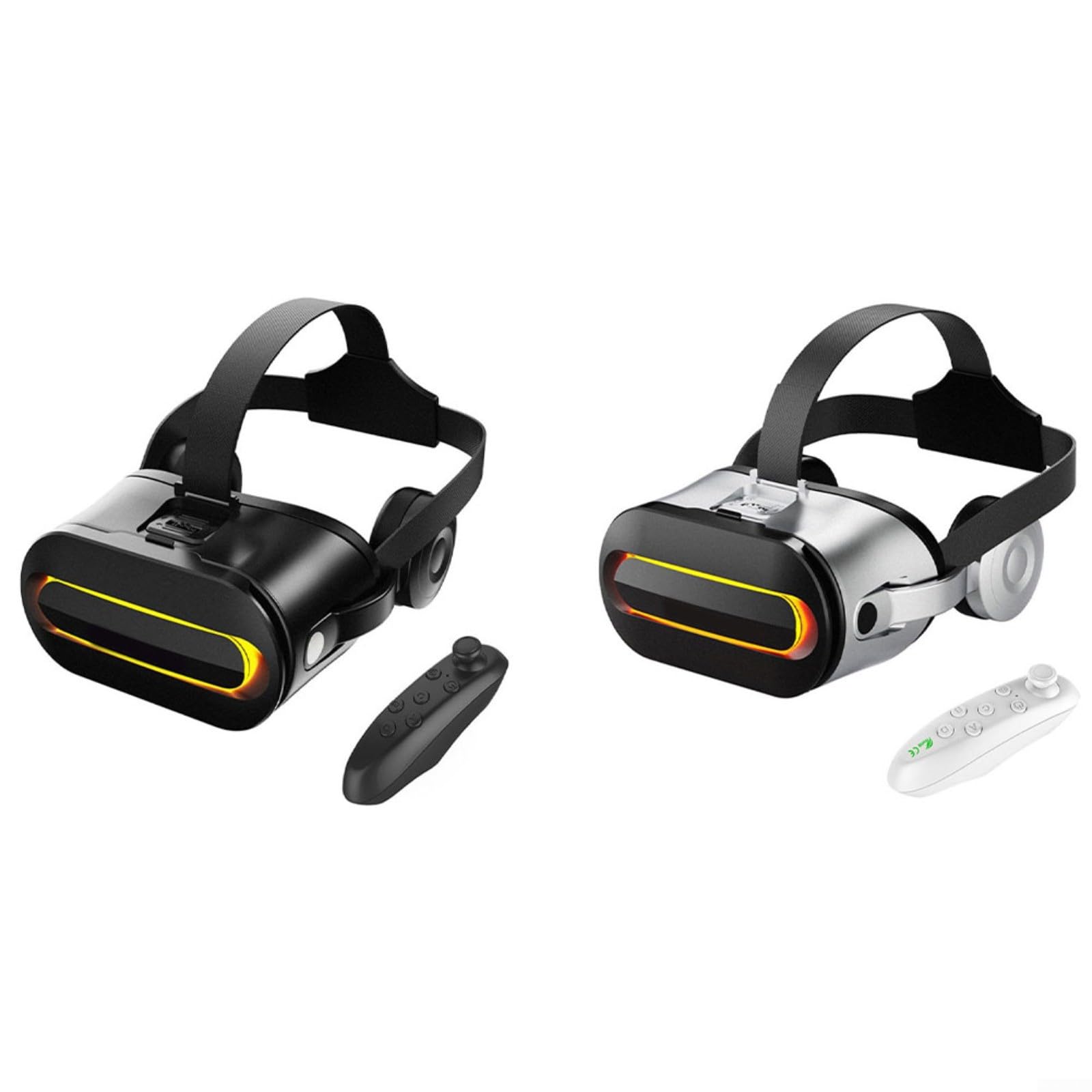 Cuffie VR 3D per telefoni cellulari, occhiali di realtà virtuale con controllo, facile da usare per video 3D e giochi, compatibile con iOS/Android (nero)