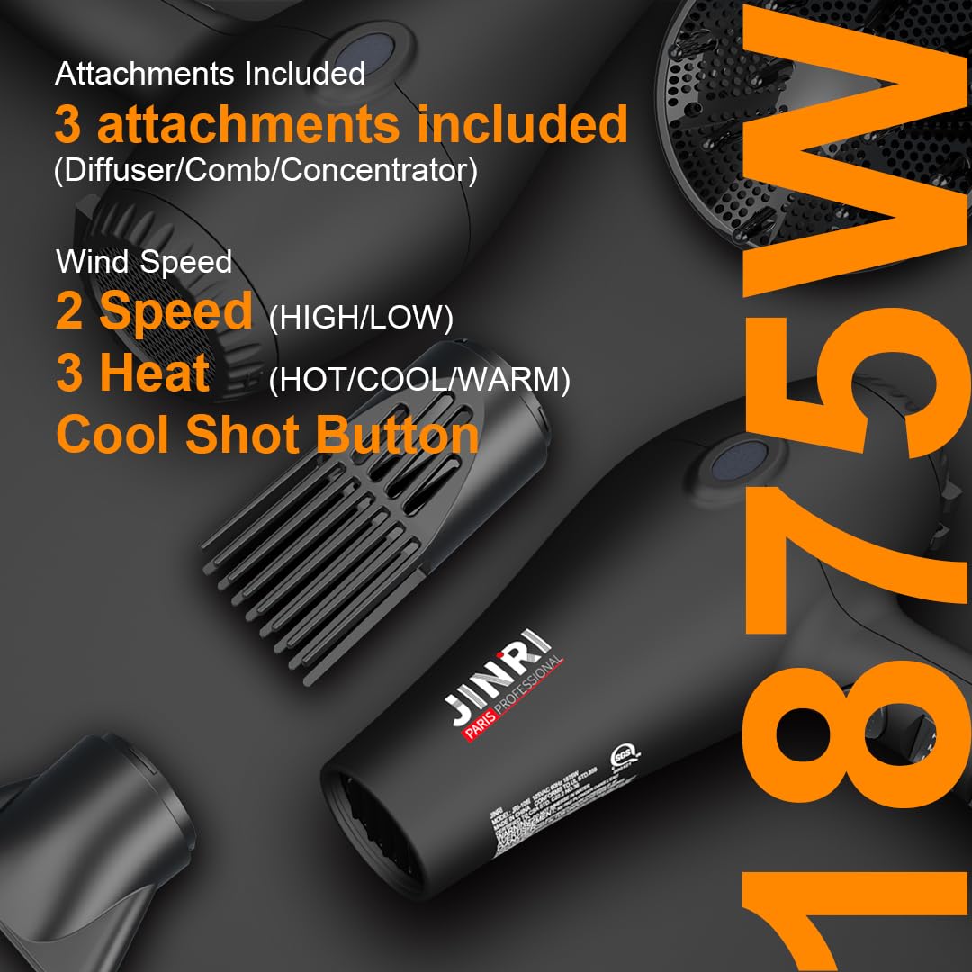 Amazon | ブロードライヤー - JINRI 1875W ディフューザー ヘア