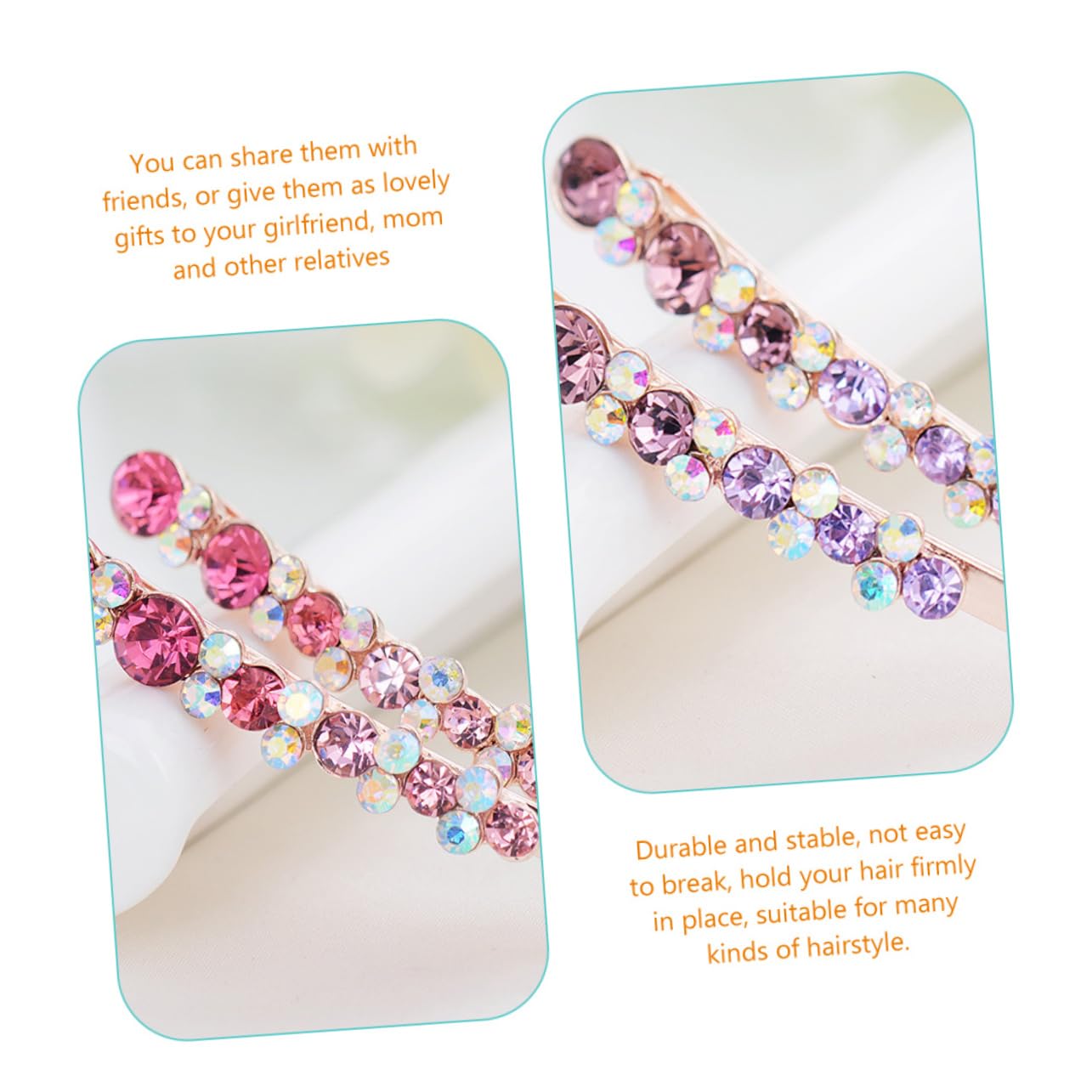 FRCOLOR 30stücke Teiliges Glitzernde Haarnadeln Mit Strass Für Damen Shiny Bobby Pins Für Hochzeiten Partys Und Besondere Anlässe Stilvolle Haarschmuck-accessoires Weiß Blau Rosa Und