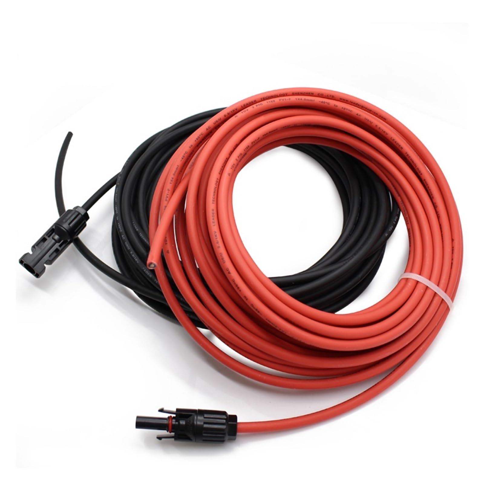 Cavo Solare da 1-10 m Prolunga Cavo fotovoltaico Filo Rosso e Nero for assemblaggio Cavi 6/4/2.5 Mm2 10/12/14 AWG con connettore Impermeabile IP67 (Color : Red And Black, Size : 4mm2 2M)