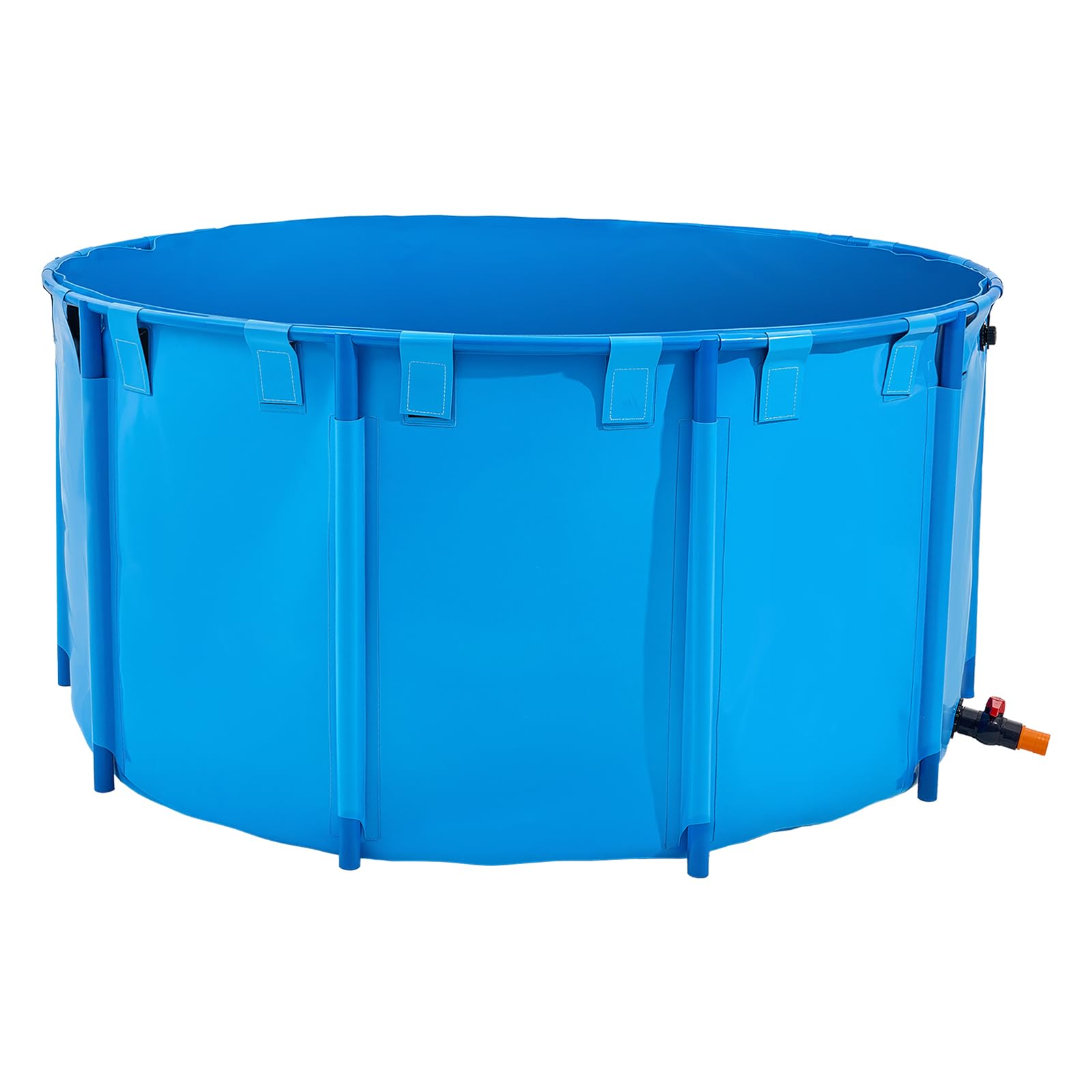 VEVOR Fischteich aus Segeltuch, mit 3100L Fassungsvermögen, Koi-Aquarium aus PVC, rundes Goldfischbecken mit stabilem Rahmen & Ablassventil, für Aquakultur, Koi-Zucht & Bewässerung (blau)