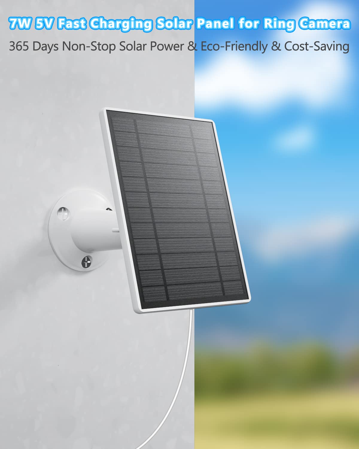 Ring Solar Panel 2 Pack 5W Solar Panel Charger For Ring Cameras - 2 Pack With 13ft Cables For Stick Up & Spotlight Cams 5W Solar Charger For Ring Cameras Outdoor - View #8