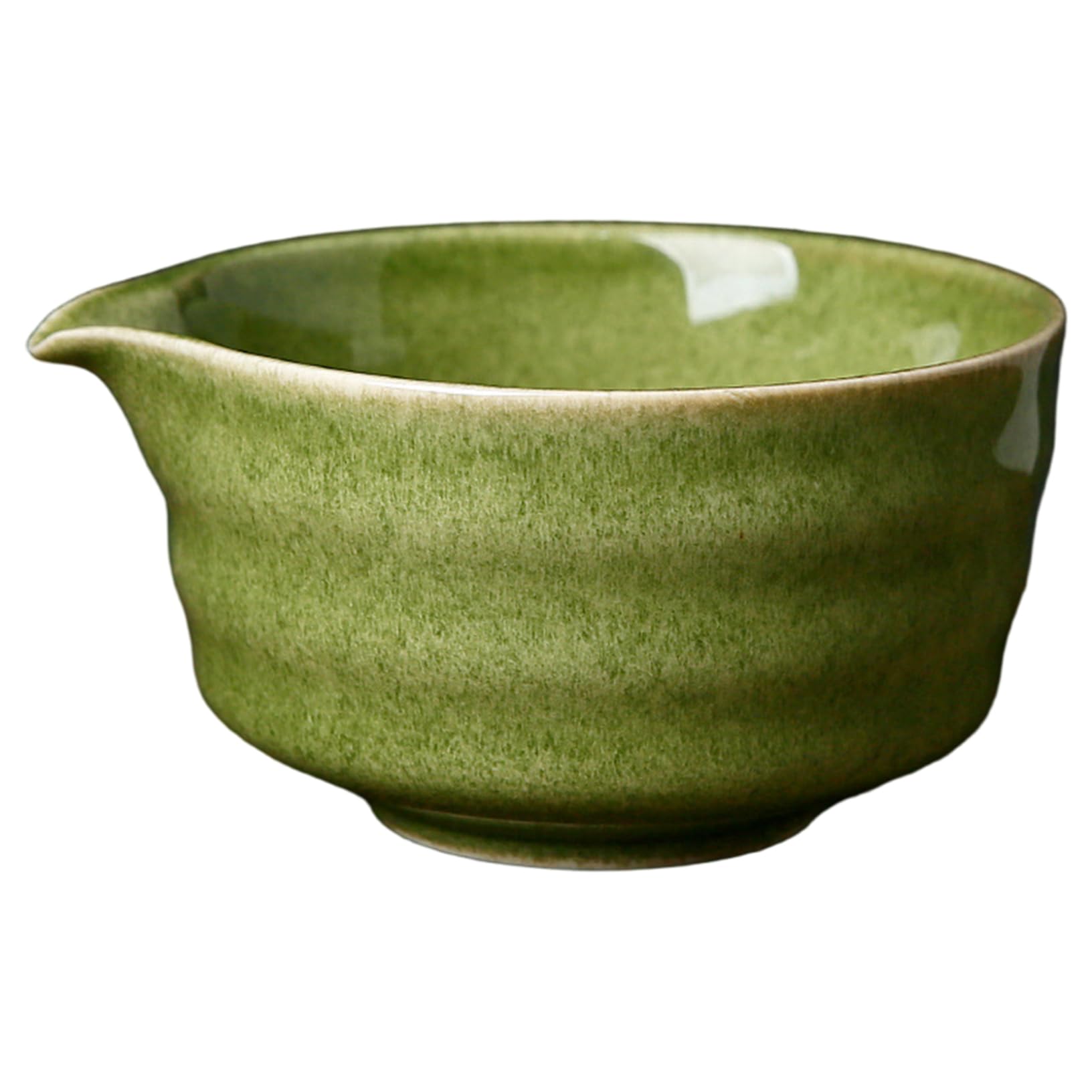 StaZamor 500ml Anti-Slip Ceramic Matcha Bowl with Pour Spout, Elegant Smooth Tea Cup for Home Tea Room, Matcha Whisking Bowl