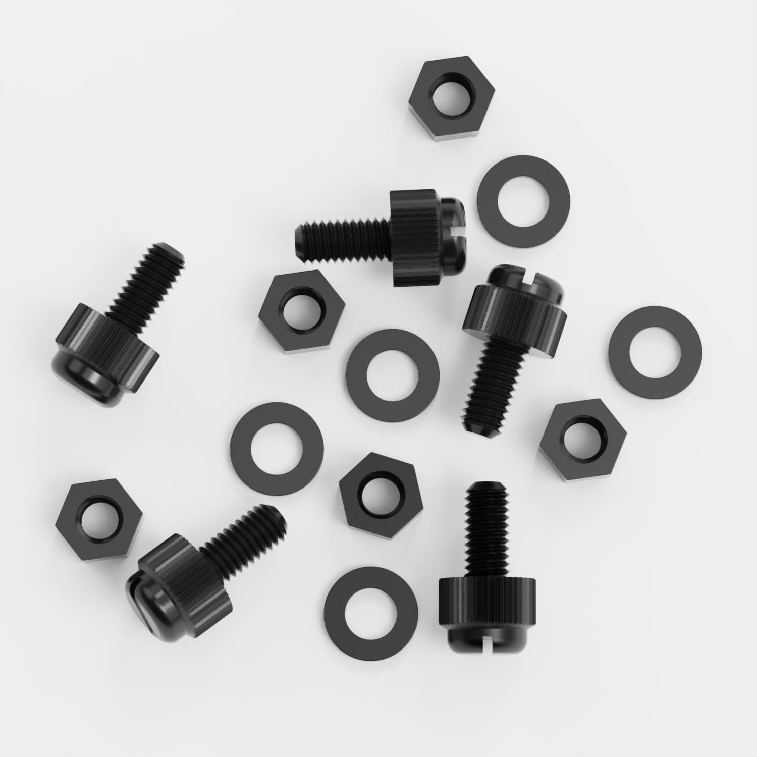 50x Black, Nylon Plastic, Thumbscrews, M5 x 10mm, knurled, Nuts, Washers & Bolts - Image 3