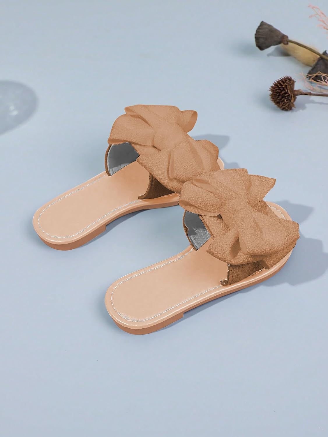 GORGLITTER Girl's Bow Sandals Cute Summer Slides Sandals
