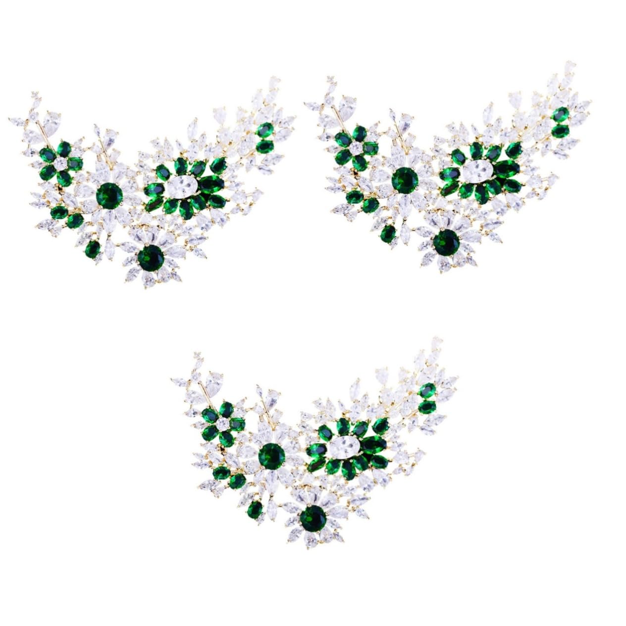 GALPADA 3pezzi Spilla Decorativa Zirconio Verde Elegante Accessorio Per Cappotti e Cardigan Perfetta Per Ogni Occasione Leggera e Luminoso