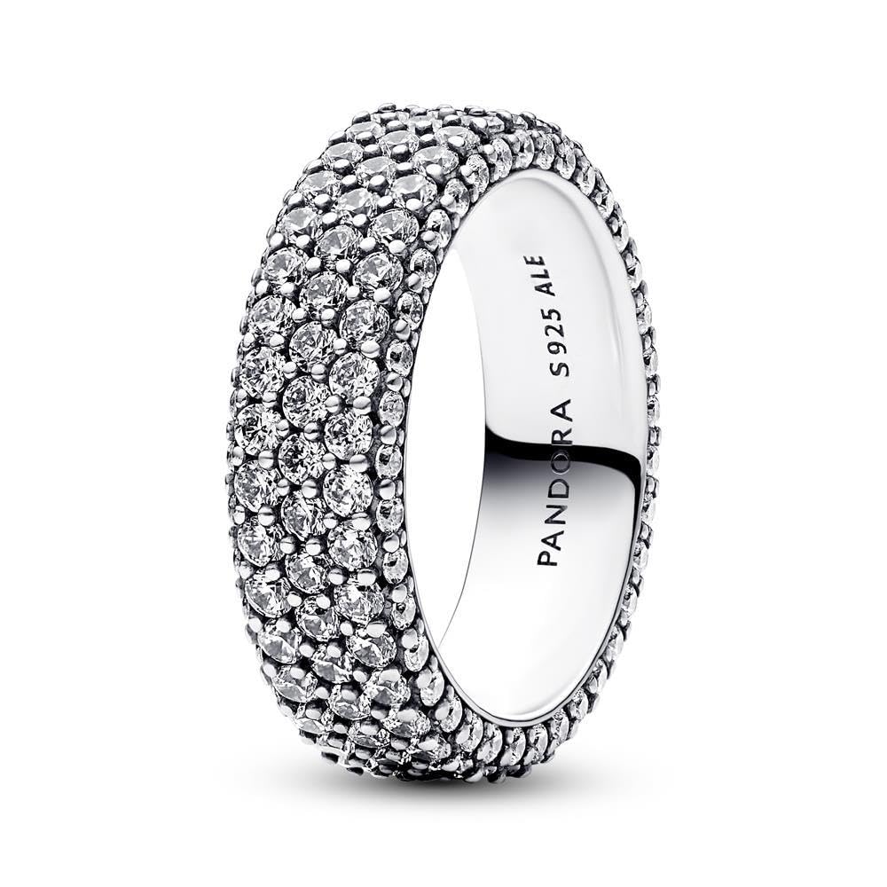 Pandora Timeless - Anello Pavè fascia tripla, in argento sterling, con pietre di zirconia cubica incolori