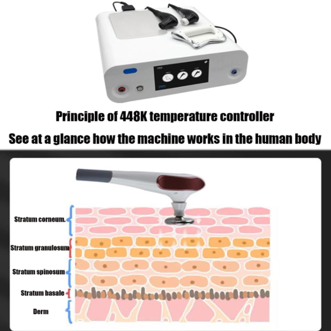 Máquina de Adelgazamiento Profundo de 448 khz, máquina de Terapia de radiofrecuencia Tecar, diatermia, Fisioterapia, Masaje de Calor Profundo, máquina de Belleza de Lifting Facial