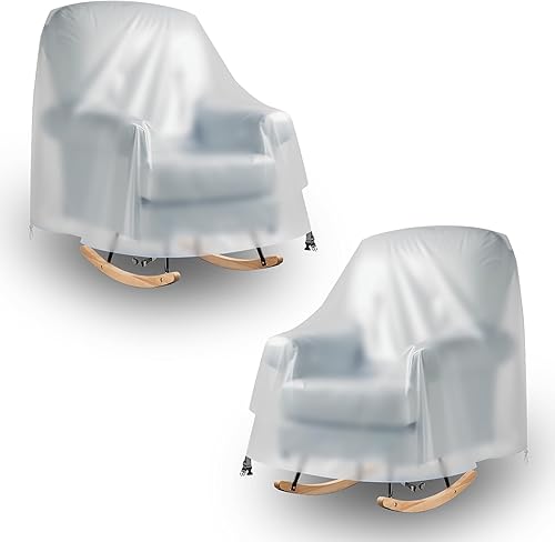 IndigoTempest9 Paquete de 2 fundas para mecedoras de patio, fundas para sillas mecedoras para muebles de exterior, 27.5 pulgadas de ancho x 32.5
