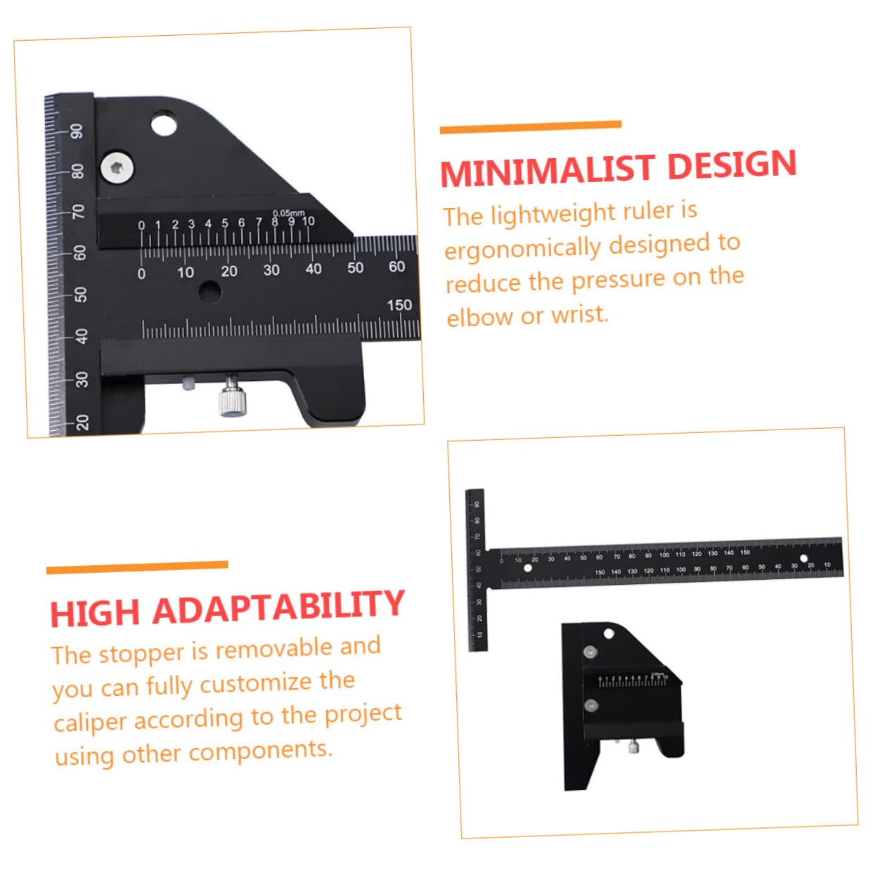 Uonlytech Righello Alluminio Leggero Per Marcatura e Misurazione Strumento Multifunzionale Per Lavori Di Falegnameria Con Design Magnetico e Alta Adattabilità