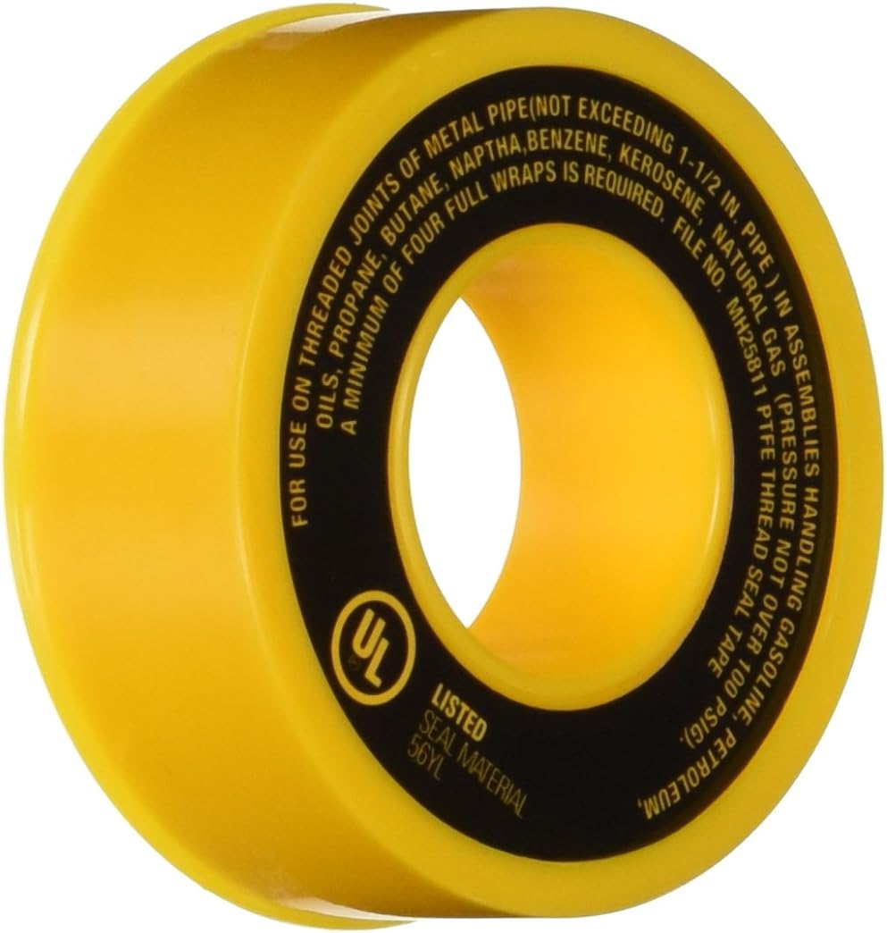 Harvey 17065 0 Non-Flammable Thread Seal Tape, 260 In L X 1/2 In W, 0.0035 Mil T, Ptfe Backing