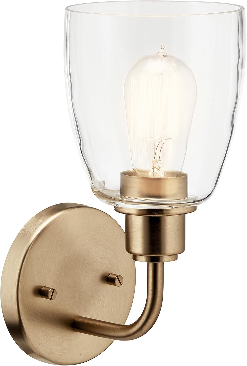 Kichler Meller 11.25 Inch Wall Light, 1 Light Exterior Wall Sconce in Champagne Bronze, (11.25" H x 5.5" W), 5100CPZ image 3