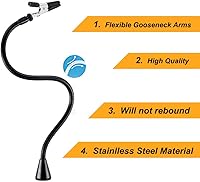 Vista 5 de Estación de soldadura con manos de ayuda magnéticas NOEVSBIG con base grande y resistente, 6 soportes para PCB, 5 brazos flexibles con clip