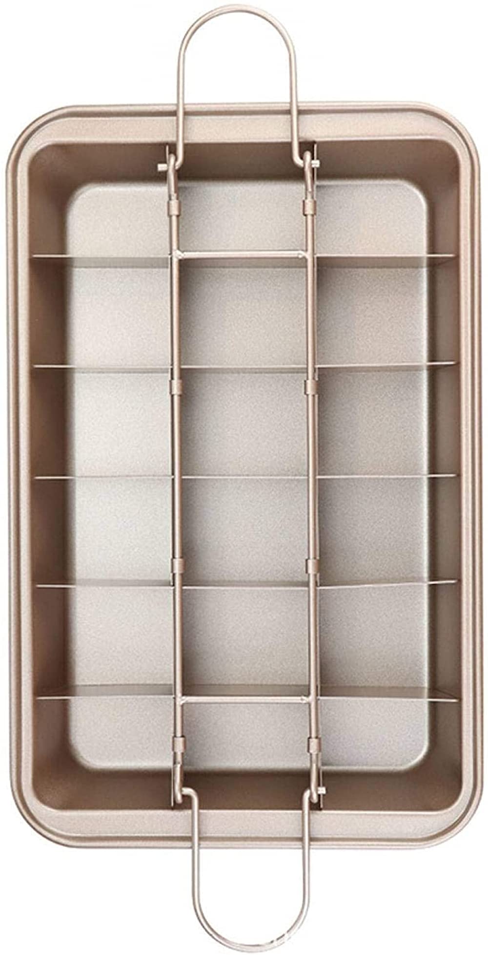 Moldes cuadrados para tartas de acero inoxidable con separadores extraíbles, aptos para horno de cocina