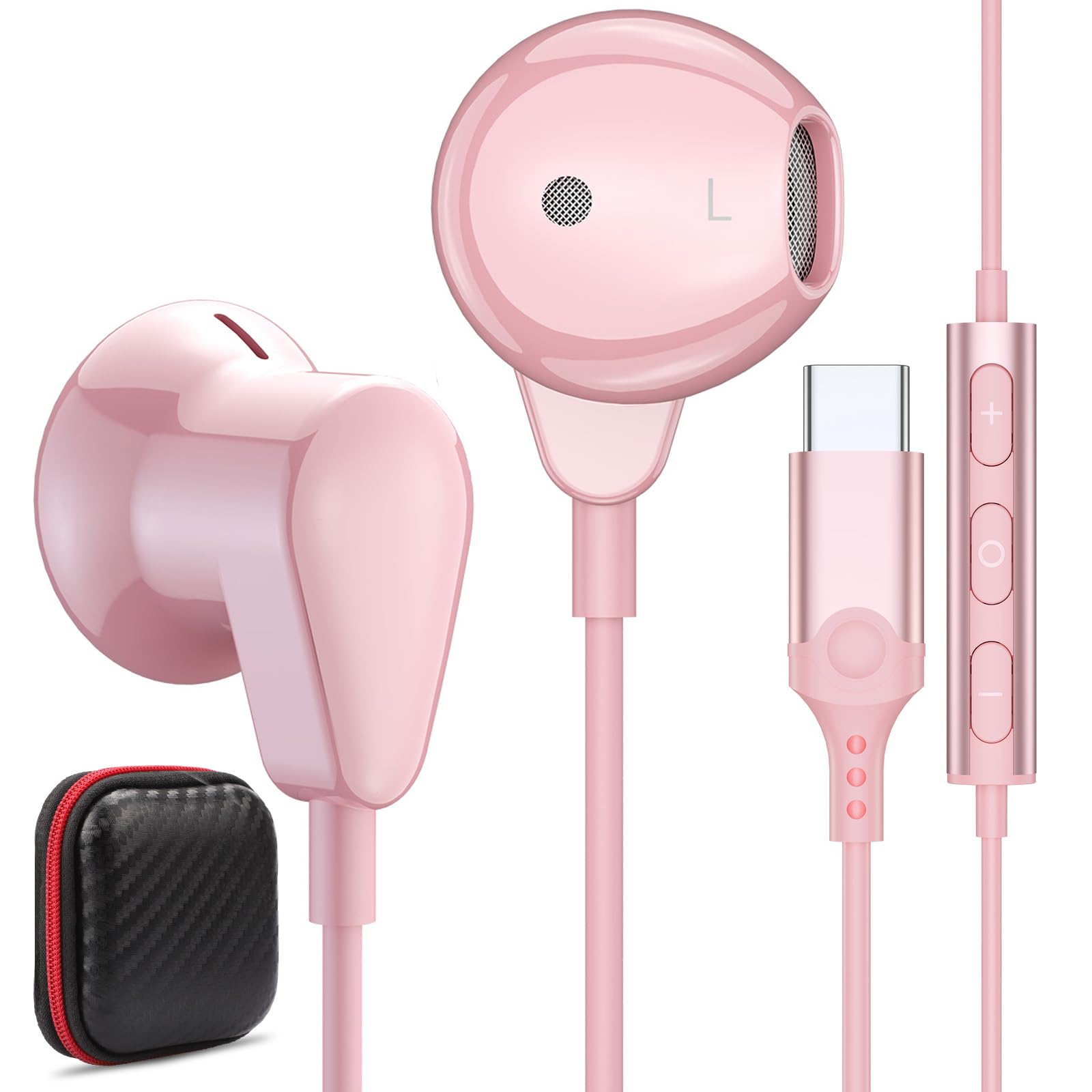 ACAGET Wired Type C Headphones for Samsung Galaxy S25 Edge S24 FE S23 S22 Ultra, Noise Isolation USB C Earbuds for iPhone 16 17 Pro Max 15 Plus iPad