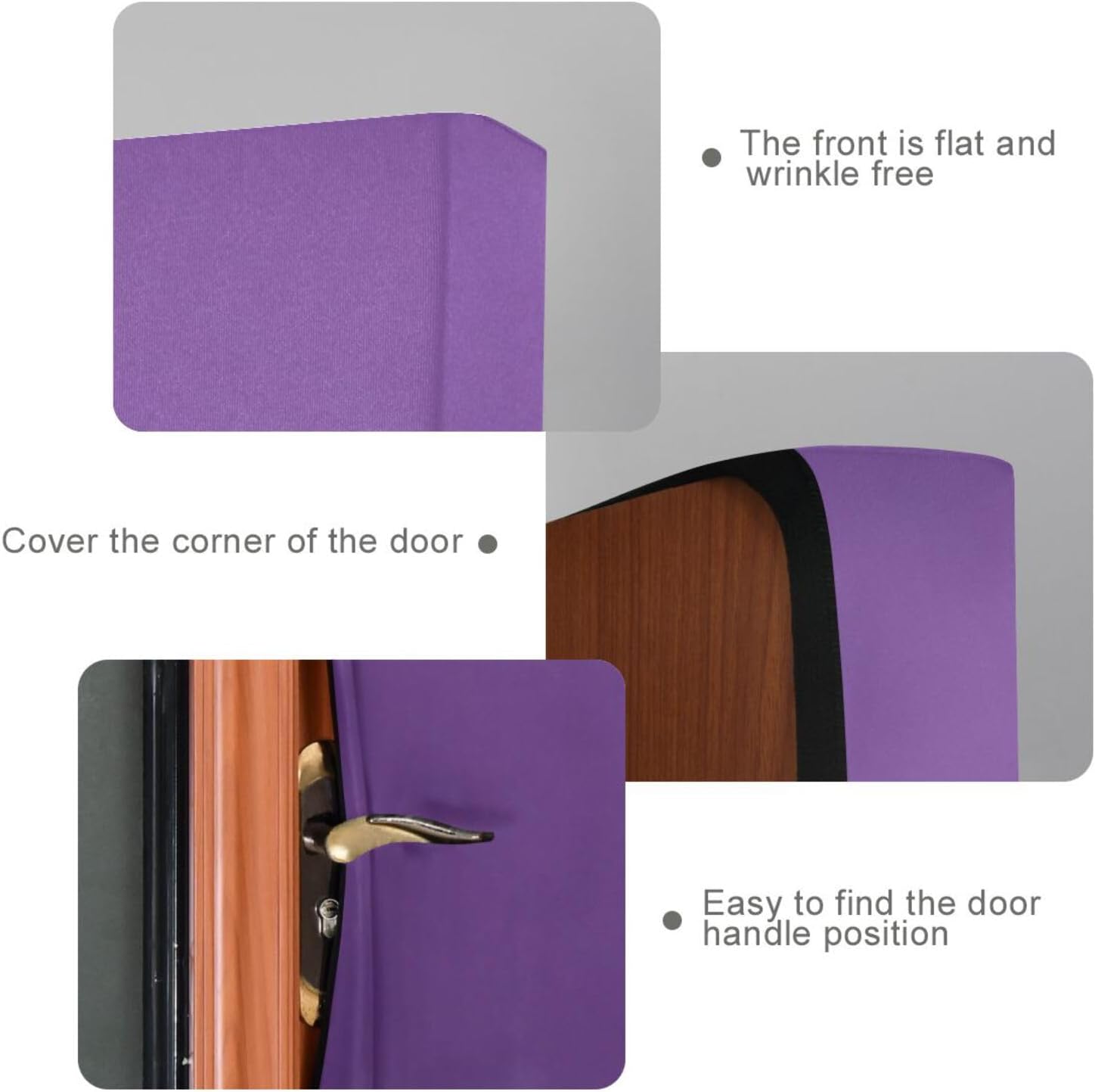 Qilmy Purple Solid Color Door Cover Washable High Elastic Fabric Waterproof Front Festive Door Cover for Home, Indoor Outdoor Party Decoration, 35 x 79 Inch