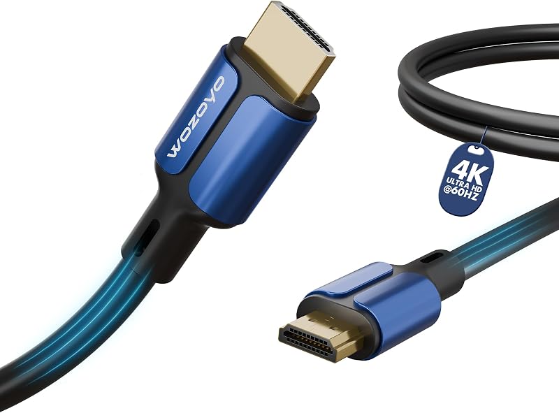 HDMI Cable V2.0 with Ethernet, Ultra HD 3D/4K@60Hz, 6.6 Feet, 18Gbps Transmission Speed, HDR, Dolby Atmos, Compatible with All HDMI Devices Laptop Desktop TV Set-top Box Gaming Console