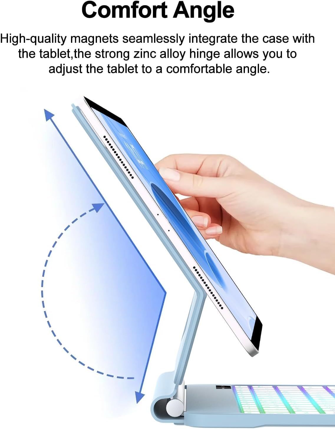 Magic Keyboard Folio for iPad A16 11th / 10th Generation Case with Keyboard, Rainbow Backlit, Multi-Touch Trackpad, Floating Cantilever Stand, Magnetic Case for iPad A16 11 inch / 10th Gen 10.9 inch