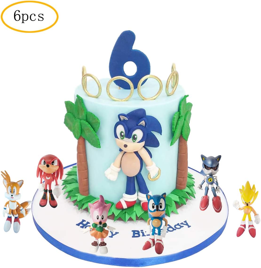 Buy 6 Pcs Sonic Cake Topper Sonic Themed Party Supplies Birthday Cake Decoration For Children Online In Vietnam B086dkd1js