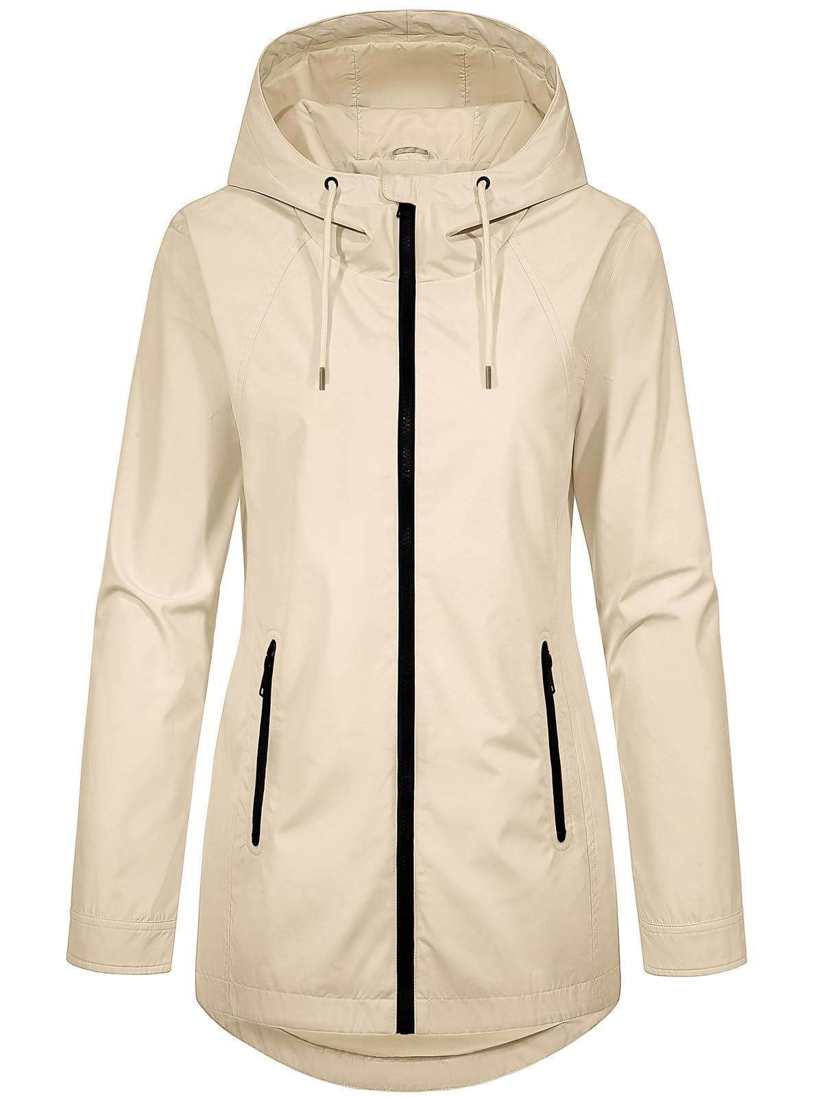 heekpek Giacca da Donna Primaverile Parka Cappotto con Cappuccio Leggero Jacket Giubbotto Elegante Antivento Trench Mezza Stagione Softshell Casual Zip Up Coat Outdoor per Autunno