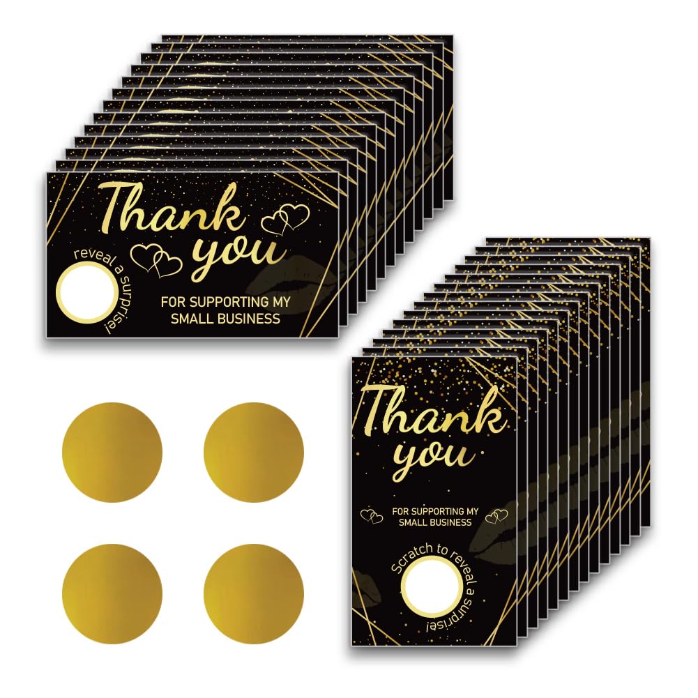 PLIGREAT 120 Pieces Thank You Scratch Off Cards