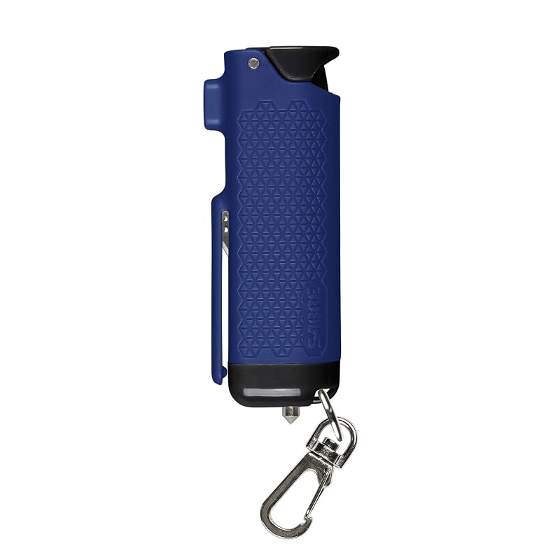 SABRE Auto Safe Escape spray de gel de pimenta com cortador de cinto e quebra-vidro, azul Sapphire Blue