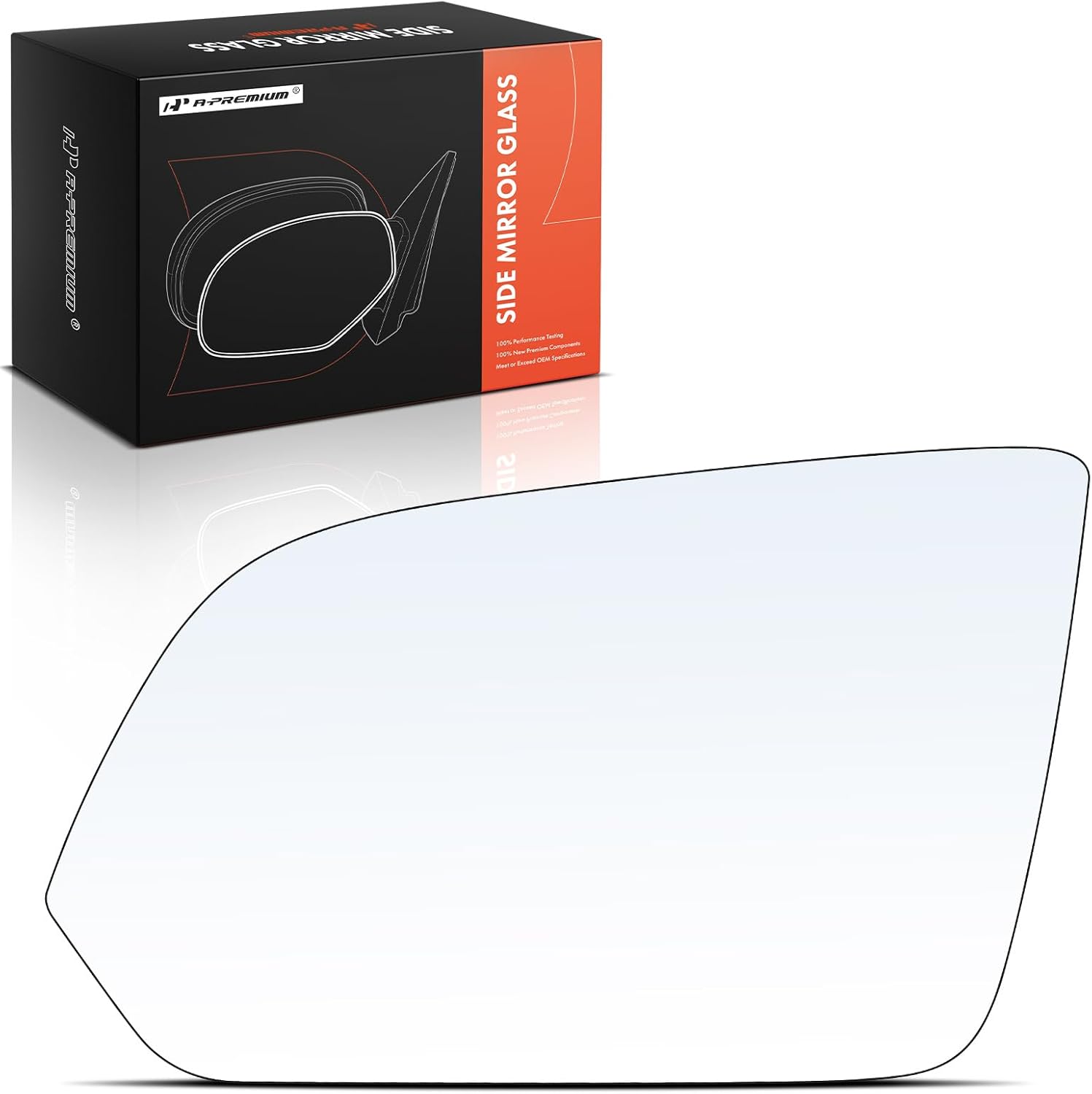 A-Premium Left Driver Side Heated Mirror Glass with Backing Plate - Compatible with Mercedes-Benz W447 Series Metris 2016-2023 - Exterior Side View Flat Mirror