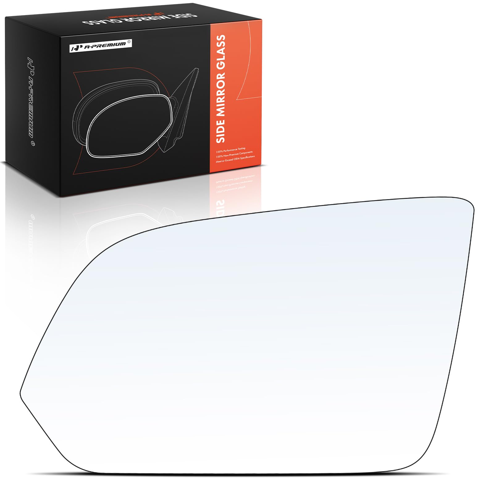 A-Premium Left Driver Side Heated Mirror Glass with Backing Plate - Compatible with Mercedes-Benz W447 Series Metris 2016-2023 - Exterior Side View