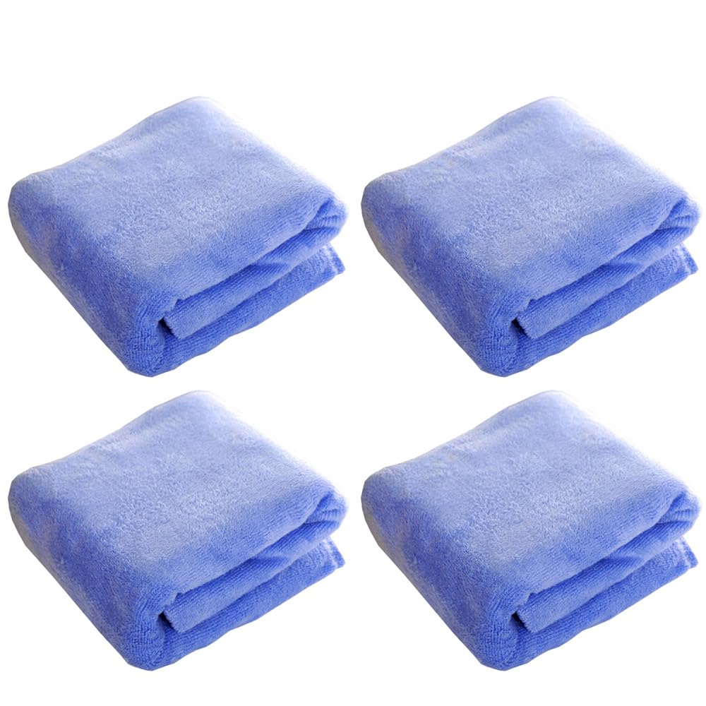 MOCNT 4 X Microfibre Towel 450GSM Bath Towels Quick Dry Sport Absorbent Travel Towel Microfibre Cloth Fast Drying Car Cleaning Towel Swimming Camping Hiking 35cm x 35cm Blue