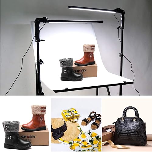Miniatura 3 de GIJUANRING Luz LED de estudio de iluminación de fotografía, 5600 K, kit de luz de estudio fotográfico regulable con soporte de trípode para retrato