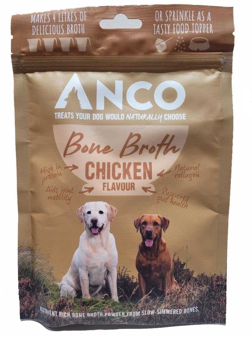 BONE BROTH POWDER FOR DOGS MAKES 4 LTRS NO ADDITIVES PRESERVATIVES DAIRY SOYA GRAINS OR GLUTEN HYPOALLERGENIC (Chicken) โ image 1
