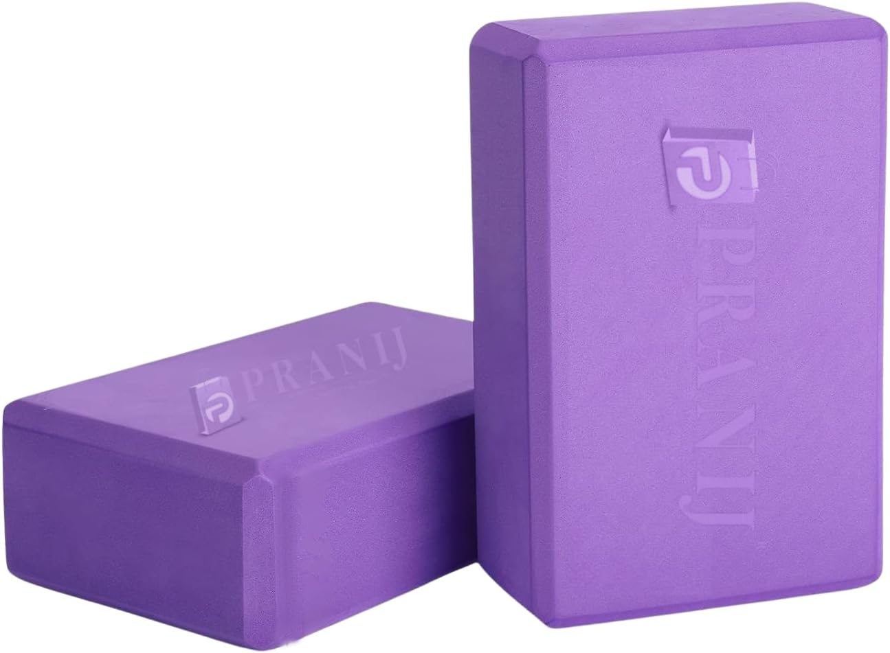 High Density Yoga Block Bricks - Support for Poses & Meditation Set of 2 For Men Women Foaming Pilates Fitness Stretching Aid, Balance, Health, Sports, Gym Exercise