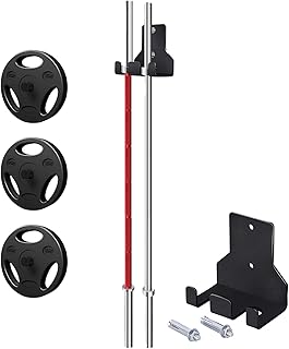 Soporte de Barra en Pared - Soporte Metálico Ahorrador de Espacio - Organizador Vertical de Barras para Pared,Para Gimnasio Hogar Sótano Sala Espacio de Entrenamiento Almacenamiento Organización Exhib