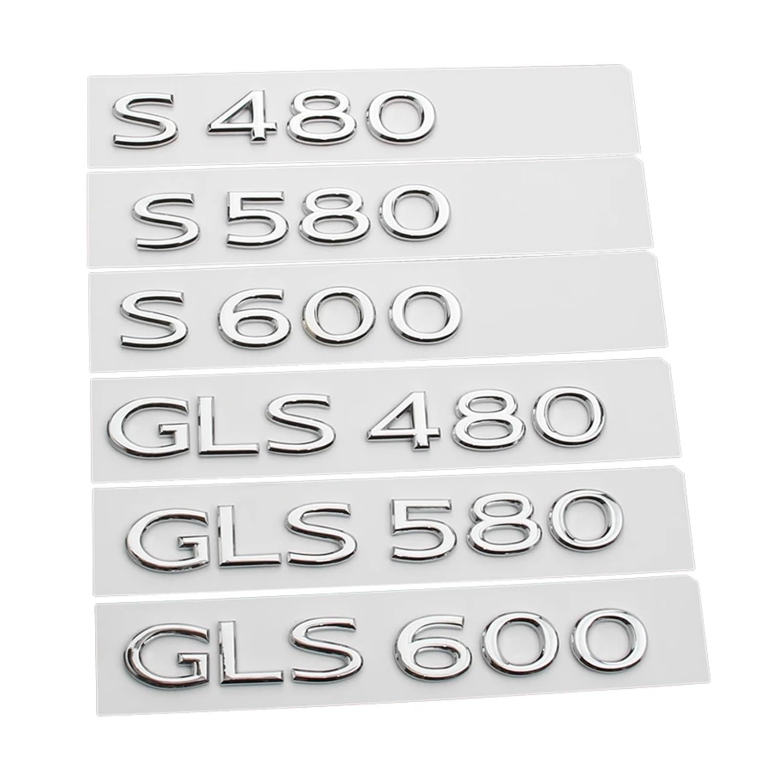 yzw6688 Lettres de Coffre de Voiture Logo Badge chromé emblème Autocollants en métal Compatible avec S480 S580 S600 S680 GLS480 GLS580 GLS600 GLS680 (Color : O)