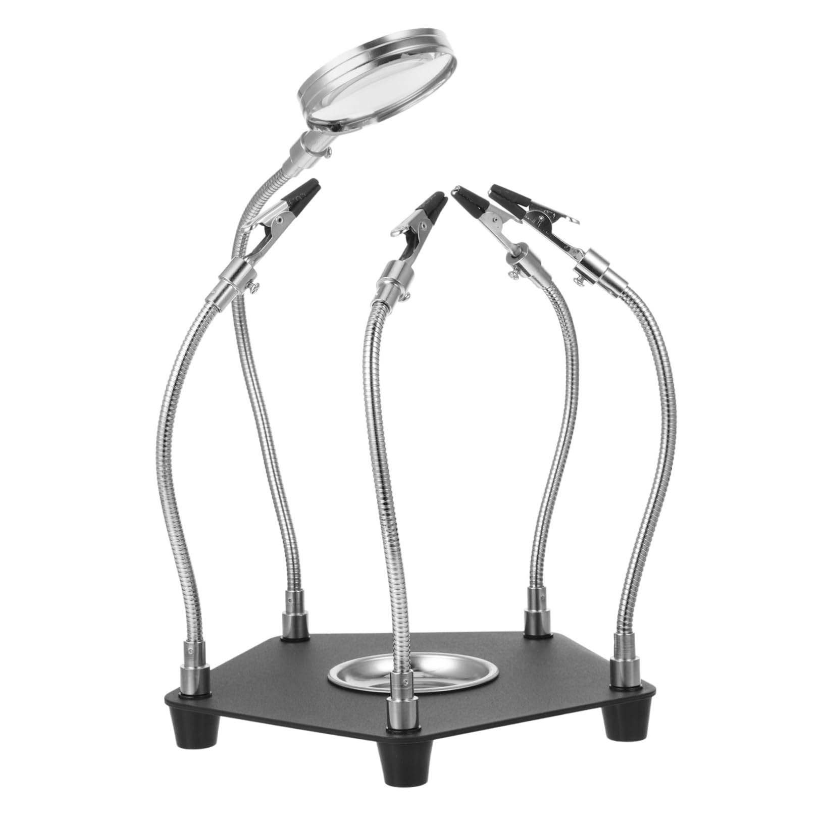 PRETYZOOM Soldering Station Magnifying Glass Holder Flexible Arms Third Hand for Soldering Circuit Board Repair