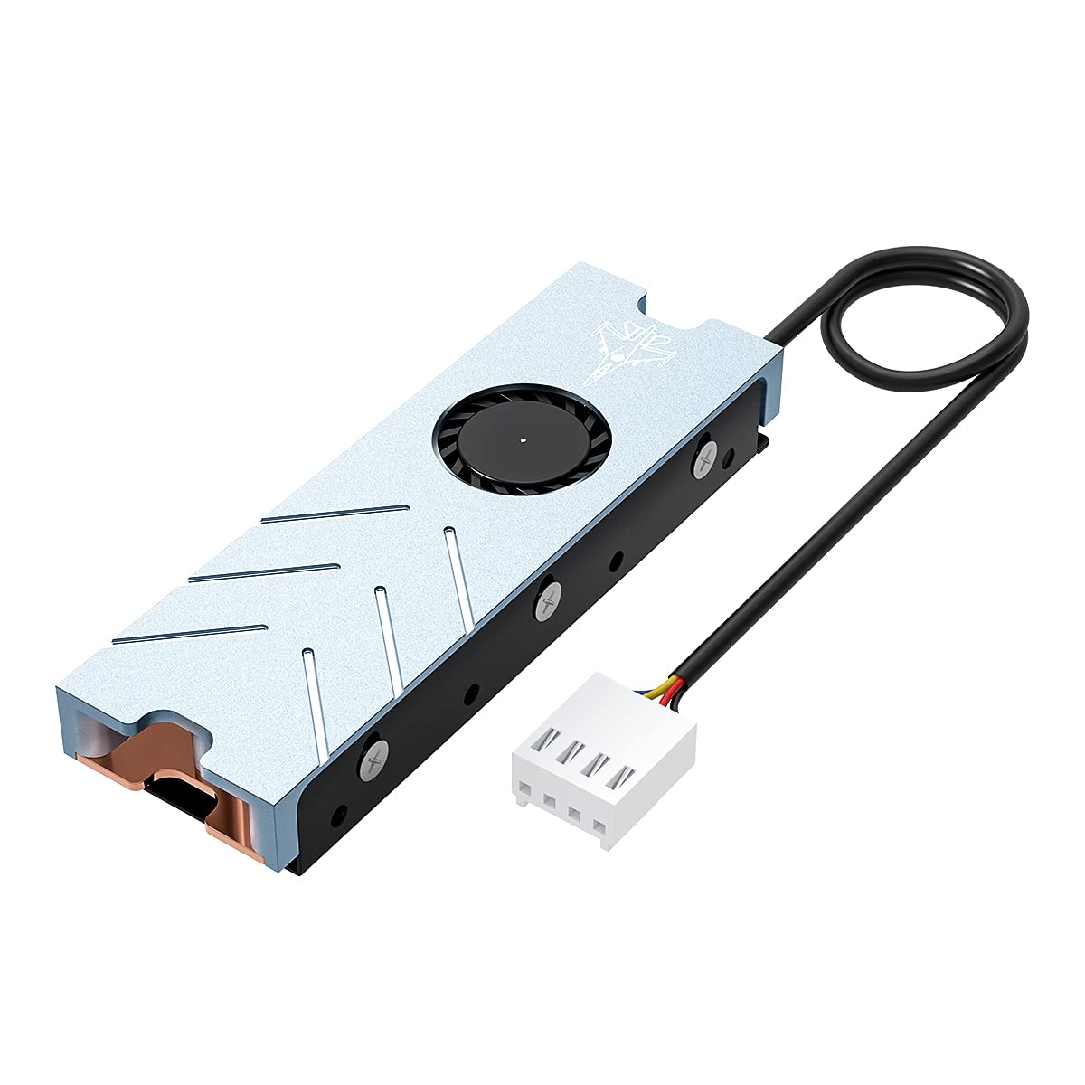 M.2 NVME 2280 SSD Heatsink,Copper Heat Sink Builtin Cooling Fan (20mm×